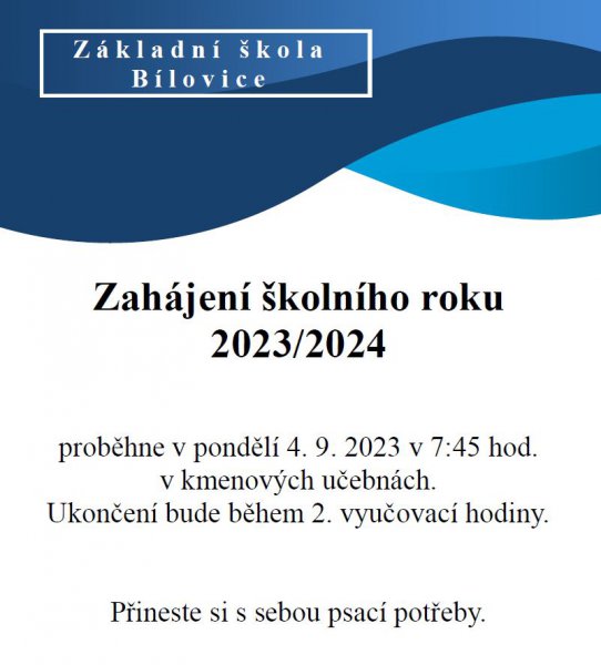 Zahájení školního roku 2023/2024 ZŠ Bílovice